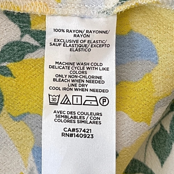 Loft Yellow, Blue & Green Button-up Blouse Size Large - Picture 6 of 10
